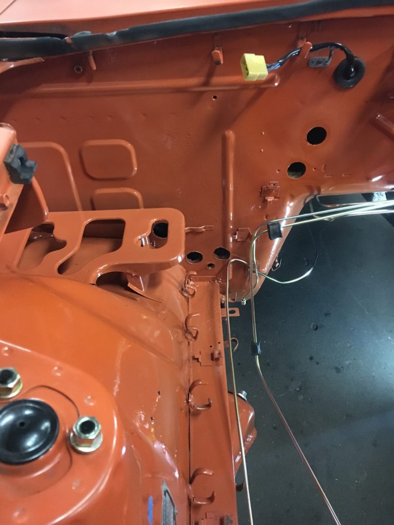 Close detail of a reassembled component