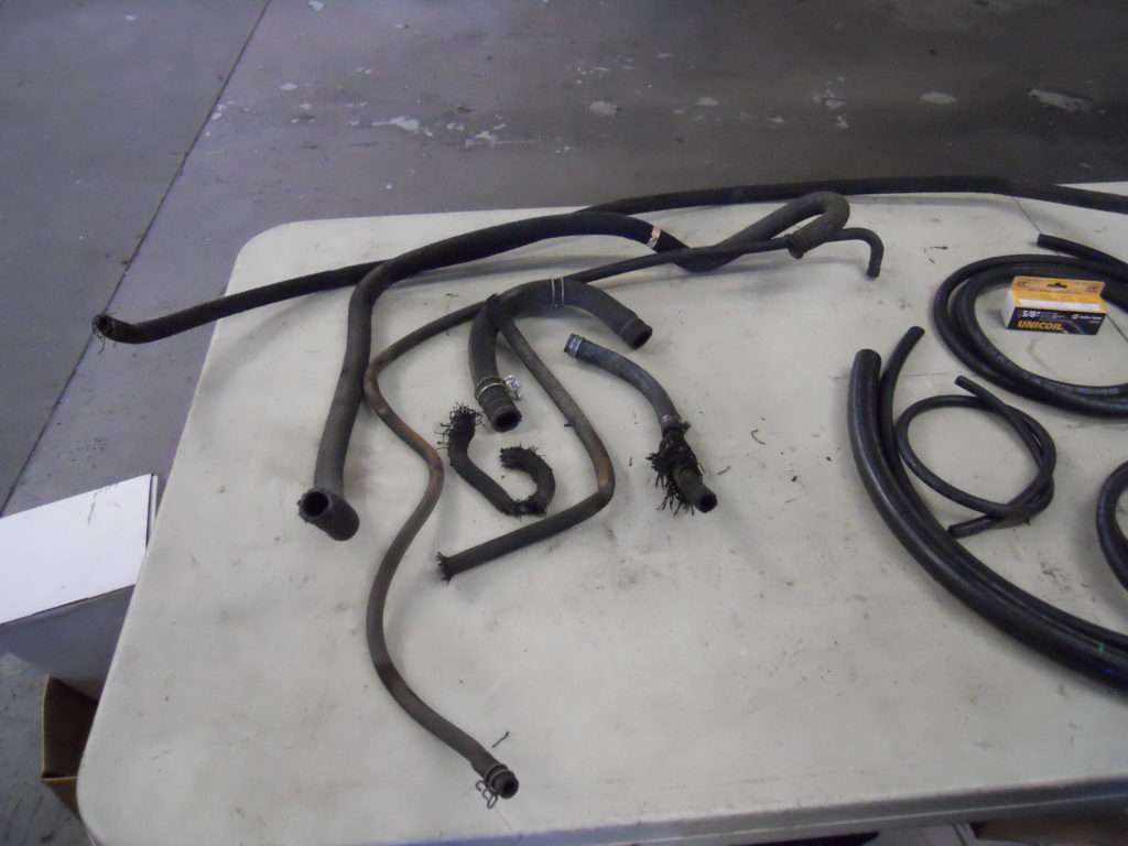 Fuel tank removed for cleaning